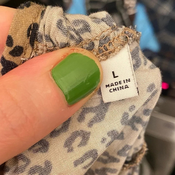 LINI Long Dress Womens Size Large Leopard Cora VNeck Tiered Print Long Sleeve - Picture 12 of 16